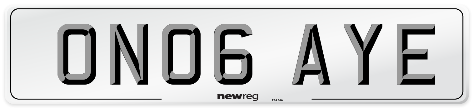 ON06 AYE Number Plate from New Reg